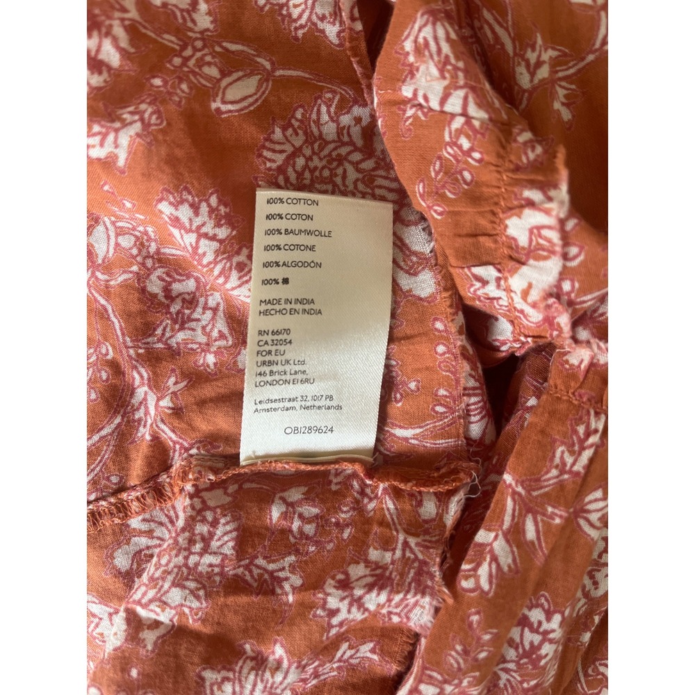 Free People Bonita Tiered Midi Dress Size Small Terracotta Floral 100% Cotton - Picture 10 of 13